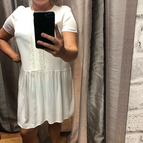 Kaffe White Flowy Dress - Size L (40) - Picture 6 of 7